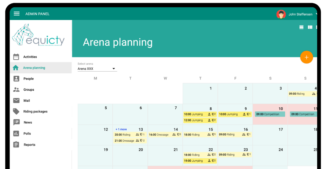 A functional riding school web portal